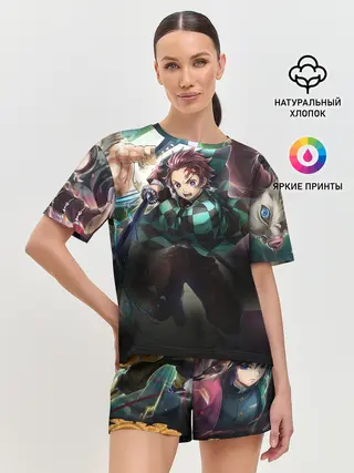 Женская пижама с шортами / КЛИНОК РАССЕКАЮЩИЙ ДЕМОНОВ