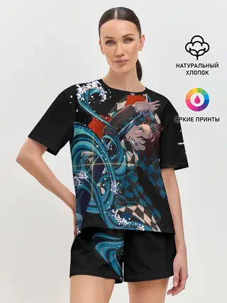 Женская пижама с шортами / КЛИНОК РАССЕКАЮЩИЙ ДЕМОНОВ