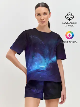 Женская пижама с шортами / Космос