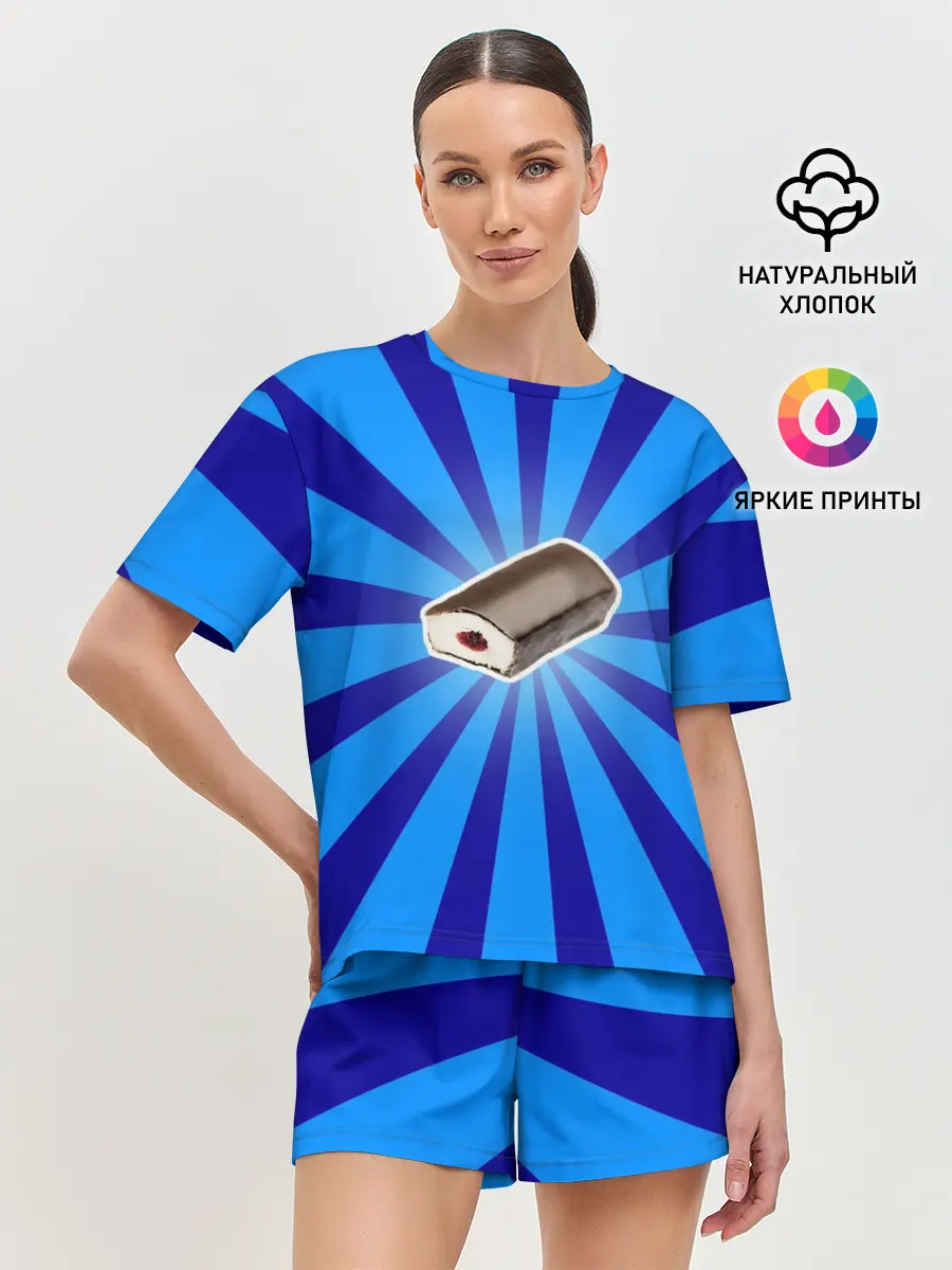 Женская пижама с шортами / Глазированный сырок
