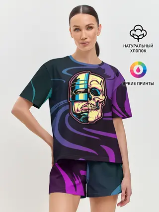 Женская пижама с шортами / Робот полицейский