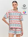 Женская пижама с шортами / Новогодний пиксельный узор