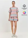 Женская пижама с шортами / Новогодний пиксельный узор