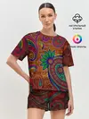 Женская пижама с шортами / узоры текстура фон