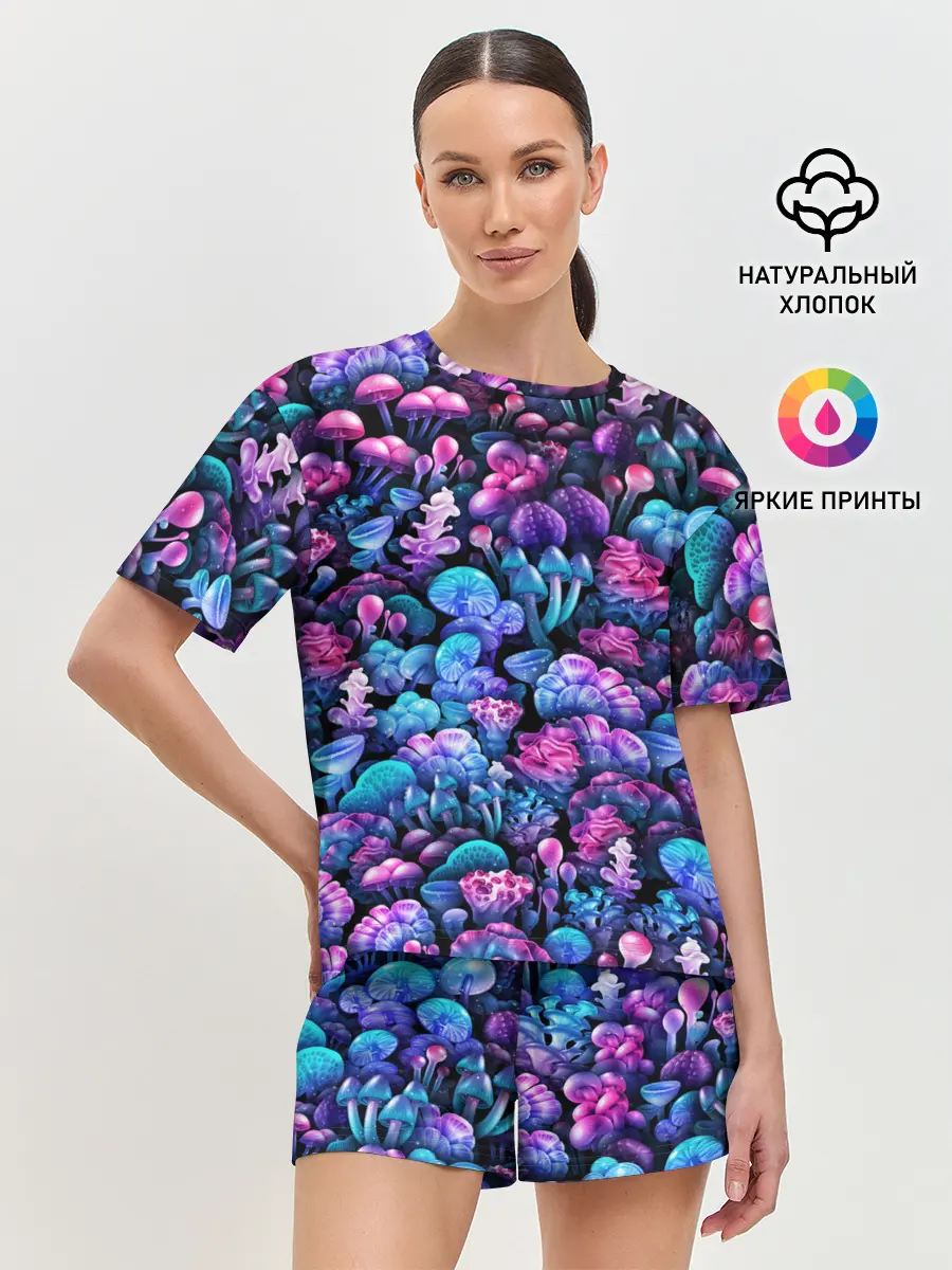 Женская пижама с шортами / Волшебные грибы