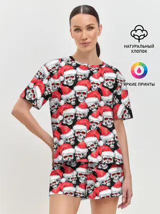 Женская пижама с шортами / Деды морозы