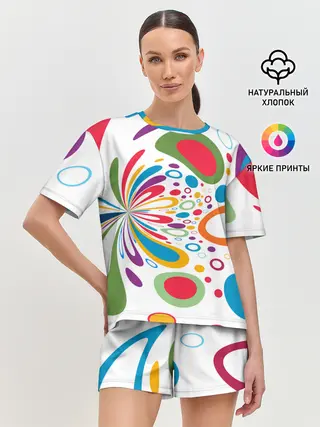 Женская пижама с шортами / Яркие краски