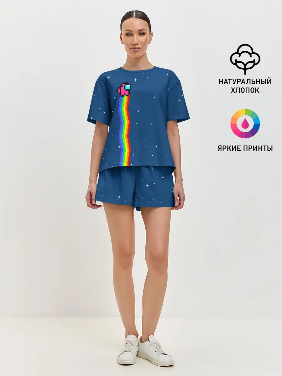 Женская пижама с шортами / AMONG US - NYAN CREWMATE