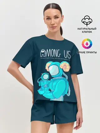 Женская пижама с шортами / Among Us