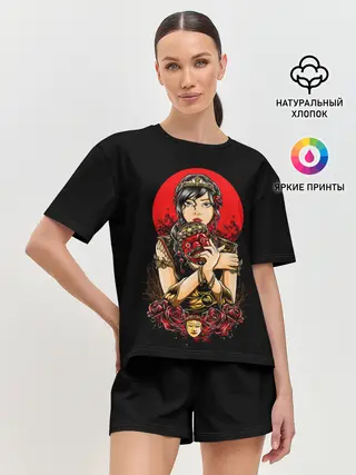 Женская пижама с шортами / ДЕВУШКА В МАСКЕ