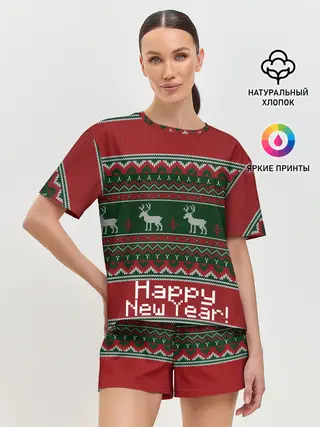 Женская пижама с шортами / Свитер
