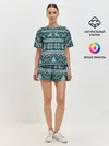 Женская пижама с шортами / Новогодний узор