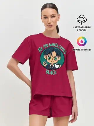 Женская пижама с шортами / Kid wants coffee