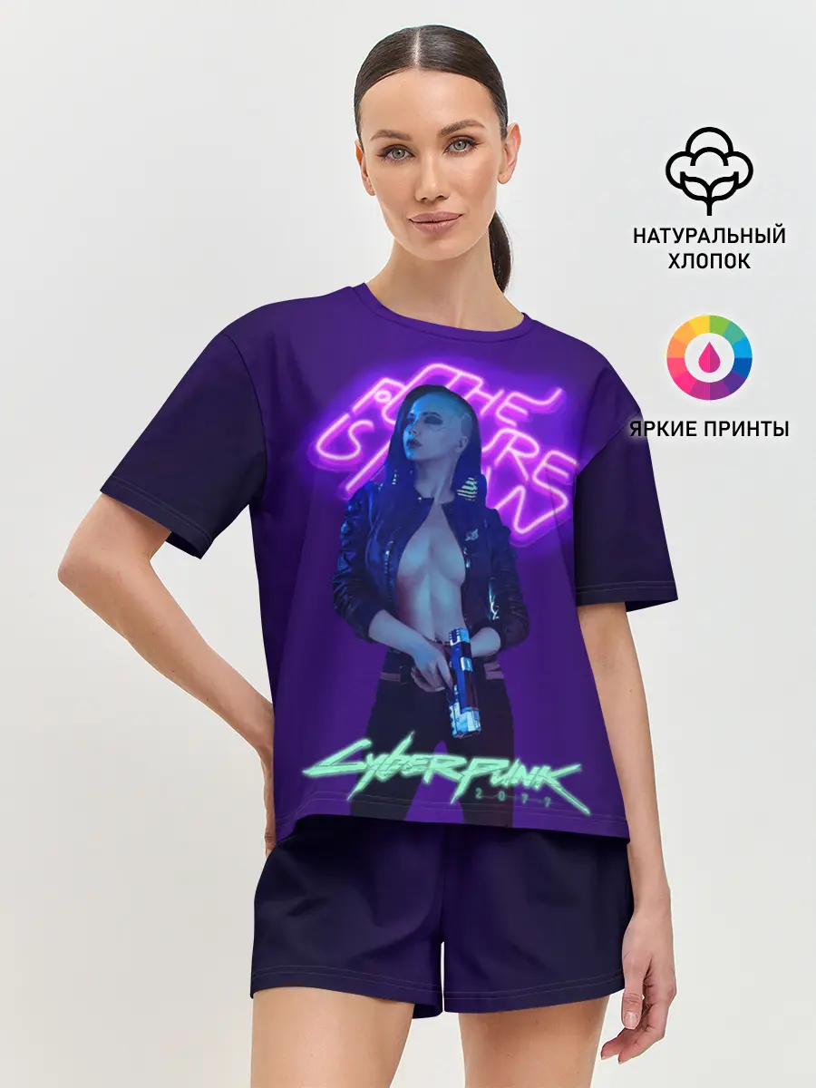Женская пижама с шортами / Cyberpunk 2077 V