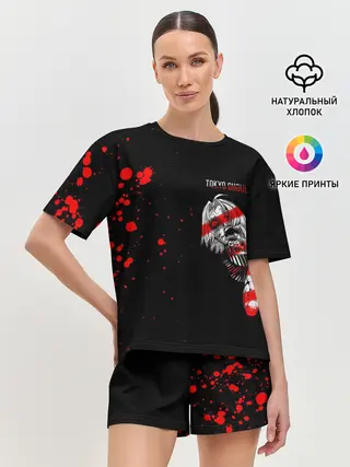 Женская пижама с шортами / Курео Мадо горизонтальный