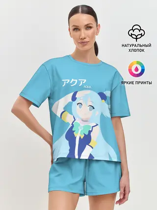 Женская пижама с шортами / коносуба аква лого
