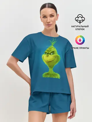 Женская пижама с шортами / Гринч