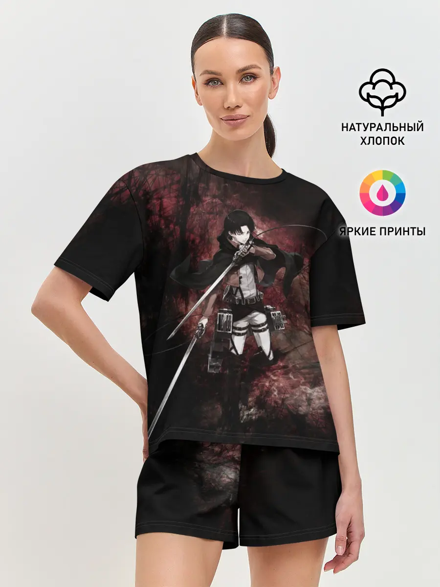 Женская пижама с шортами / ЛЕВИ АКЕРМАН после боя