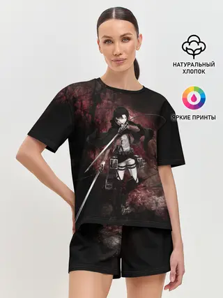 Женская пижама с шортами / ЛЕВИ АКЕРМАН после боя