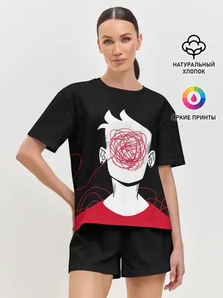 Женская пижама с шортами / парень