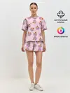 Женская пижама с шортами / Капкейки на розовом