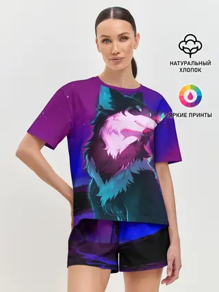 Женская пижама с шортами / Сказочный волк