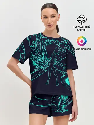 Женская пижама с шортами / Neon Dragon