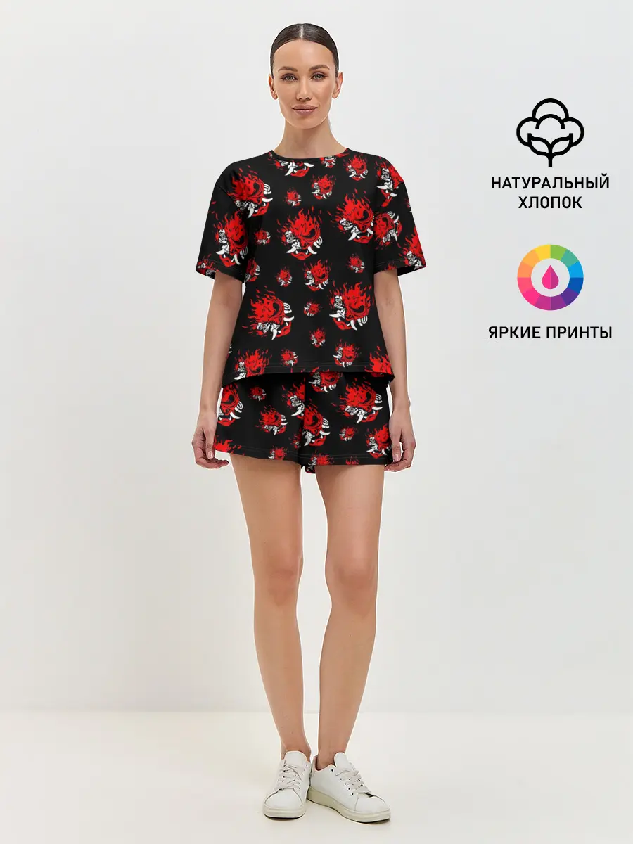 Женская пижама с шортами / SAMURAI 2077 PATTERN
