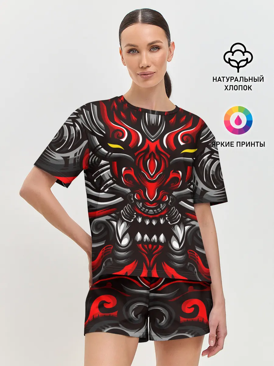 Женская пижама с шортами / Абстракция демон