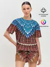 Женская пижама с шортами / оперение: сойка