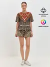 Женская пижама с шортами / оперение: орел