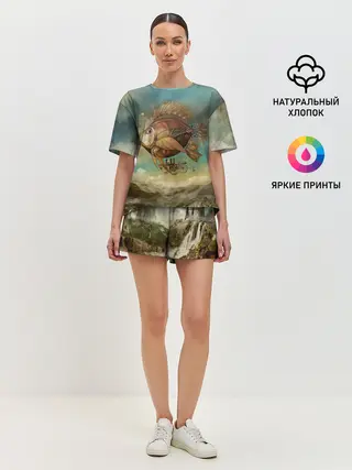 Женская пижама с шортами / Рыба-дирижабль