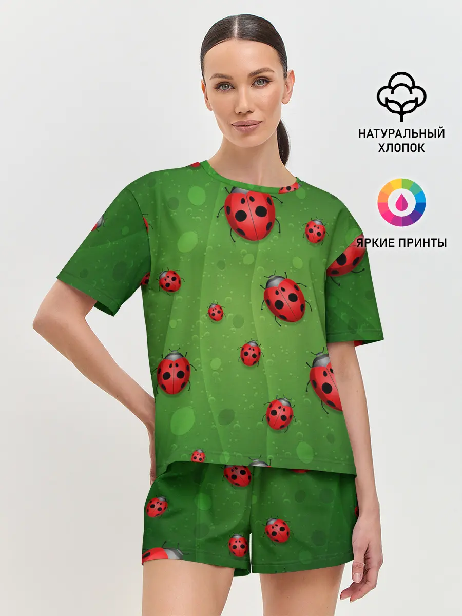 Женская пижама с шортами / БОЖЬИ КОРОВКИ
