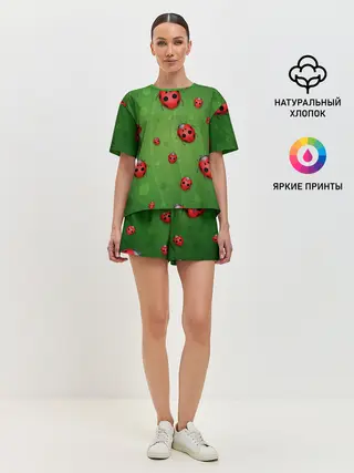 Женская пижама с шортами / БОЖЬИ КОРОВКИ