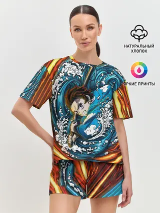 Женская пижама с шортами / Танджиро Камадо Клинок демонов