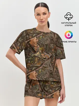 Женская пижама с шортами / Охотничий камуфляж