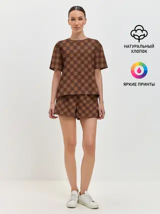 Женская пижама с шортами / Кофе