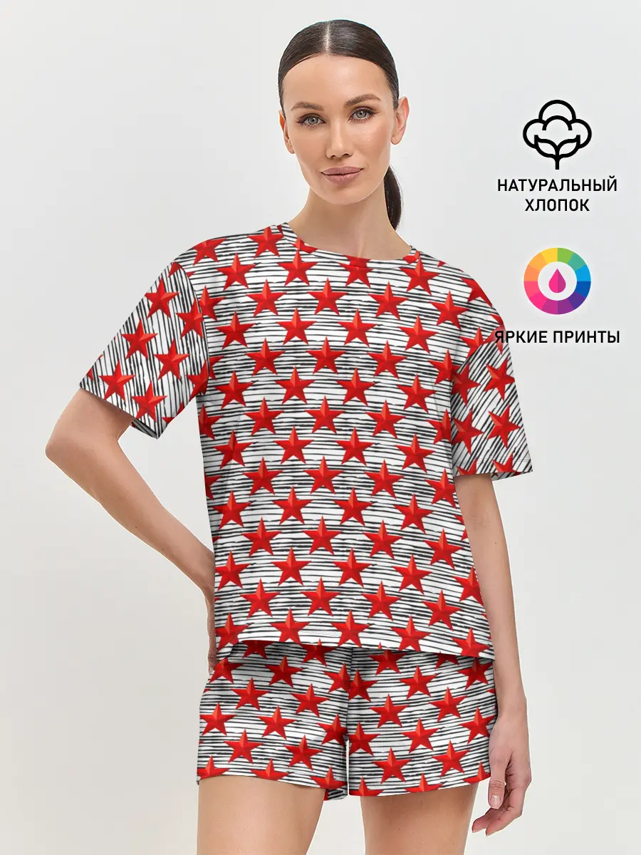 Женская пижама с шортами / День защитника Отечества