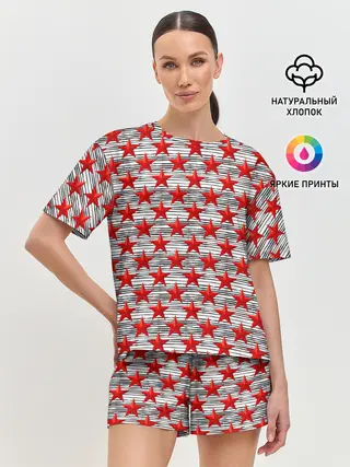 Женская пижама с шортами / День защитника Отечества