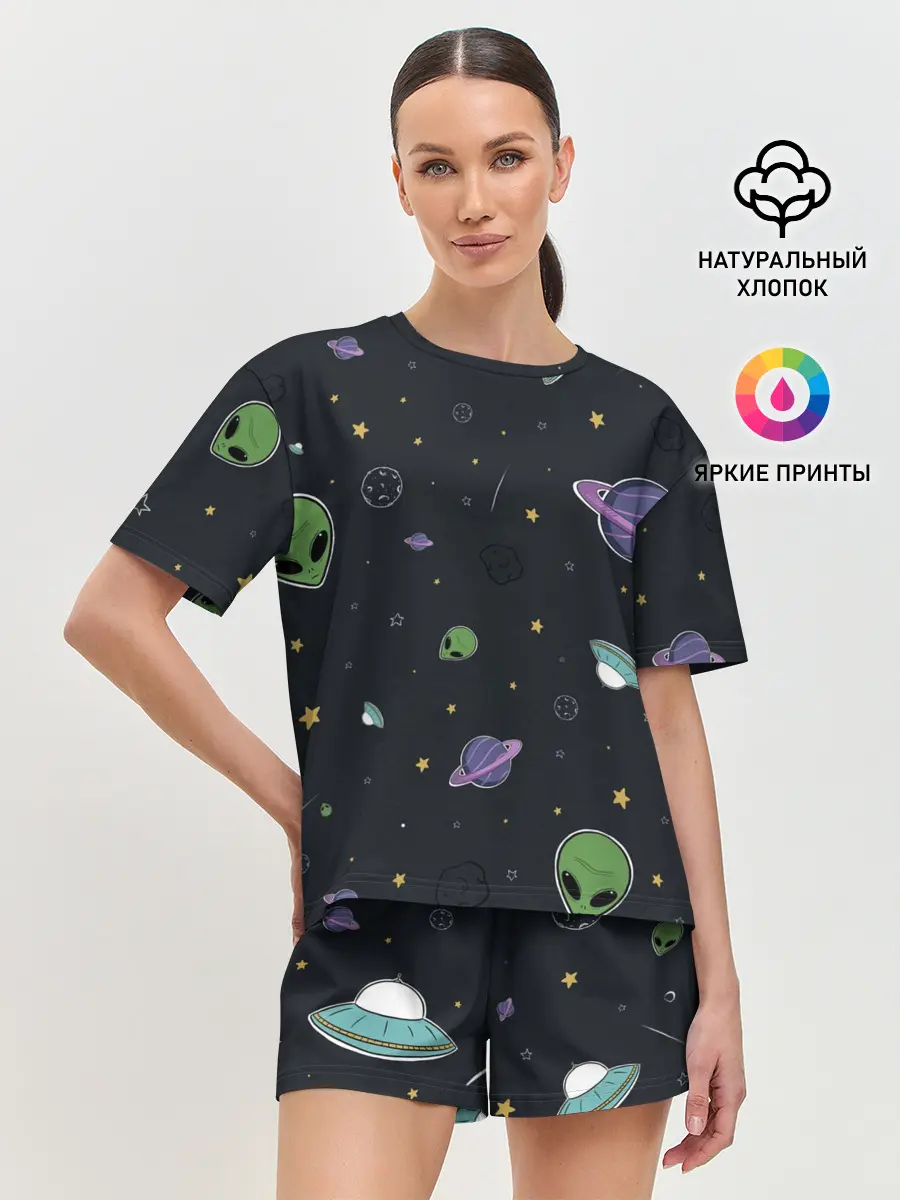 Женская пижама с шортами / Space