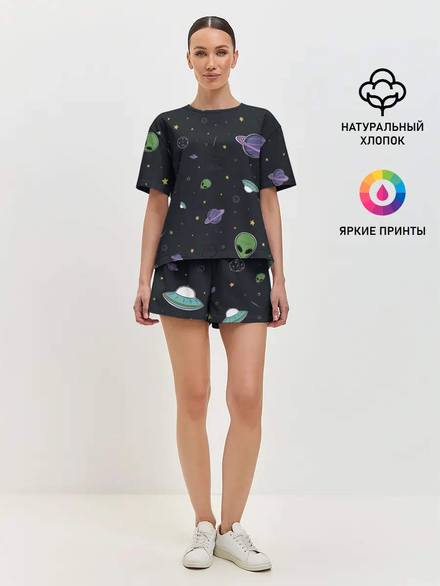 Женская пижама с шортами / Space