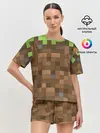 Женская пижама с шортами / Minecraft камуфляж