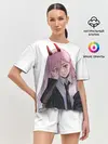 Женская пижама с шортами / Пауэр скучает на белом фоне
