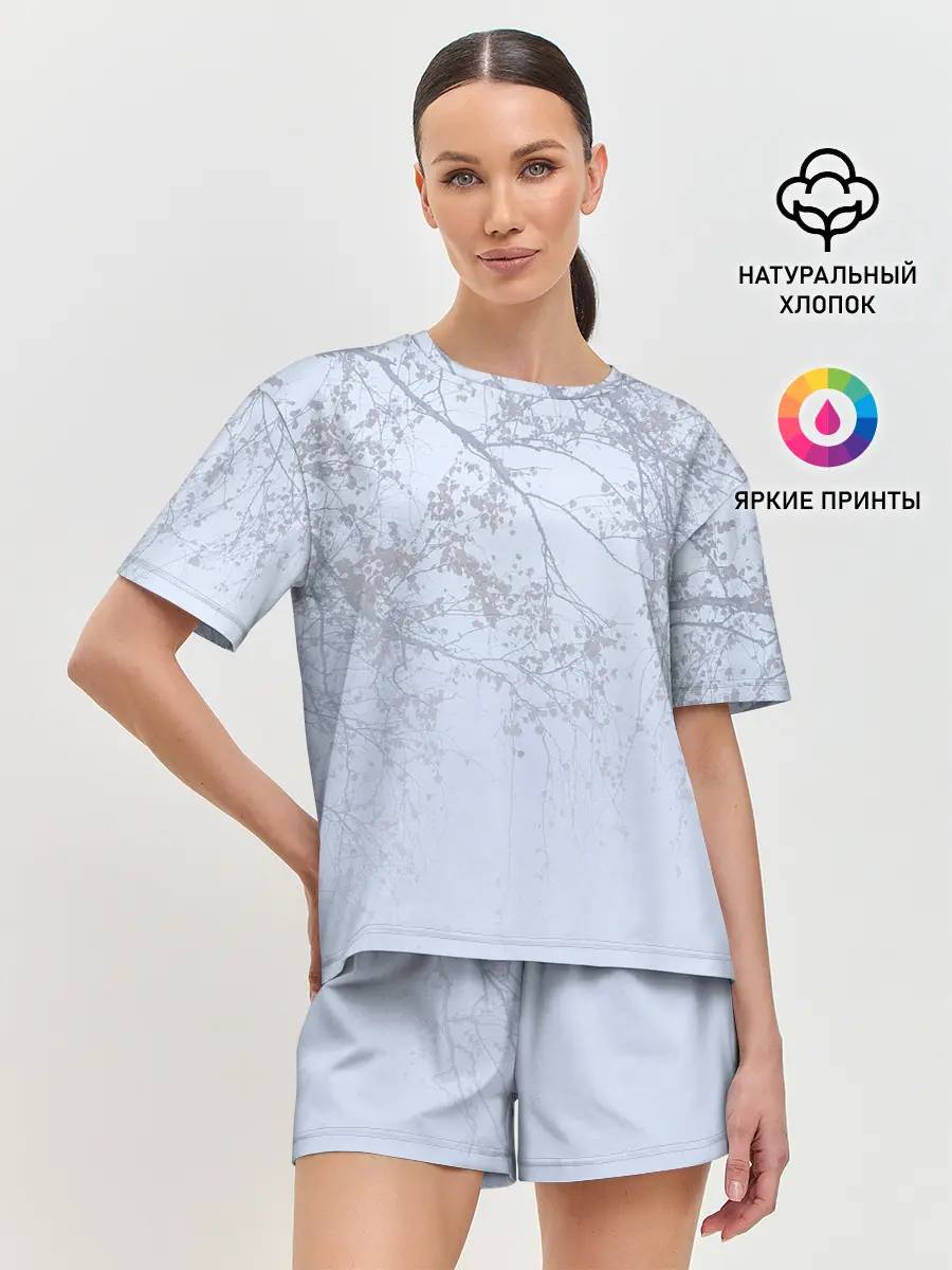 Женская пижама с шортами / Ветки
