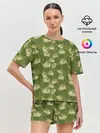 Женская пижама с шортами / кружка пива милитари