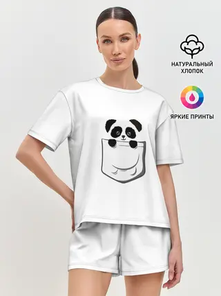 Женская пижама с шортами / Панда В Кармане
