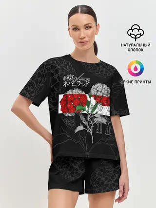 Женская пижама с шортами / Обещанный Неверленд Цветы Вида