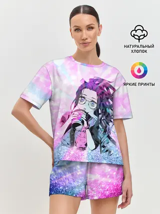 Женская пижама с шортами / Незуко Камадо
