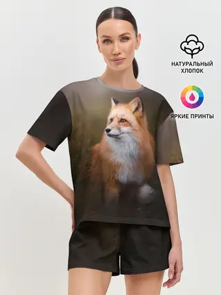 Женская пижама с шортами / Лиса-охотница