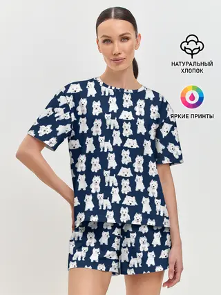 Женская пижама с шортами / Собаки Пушистики